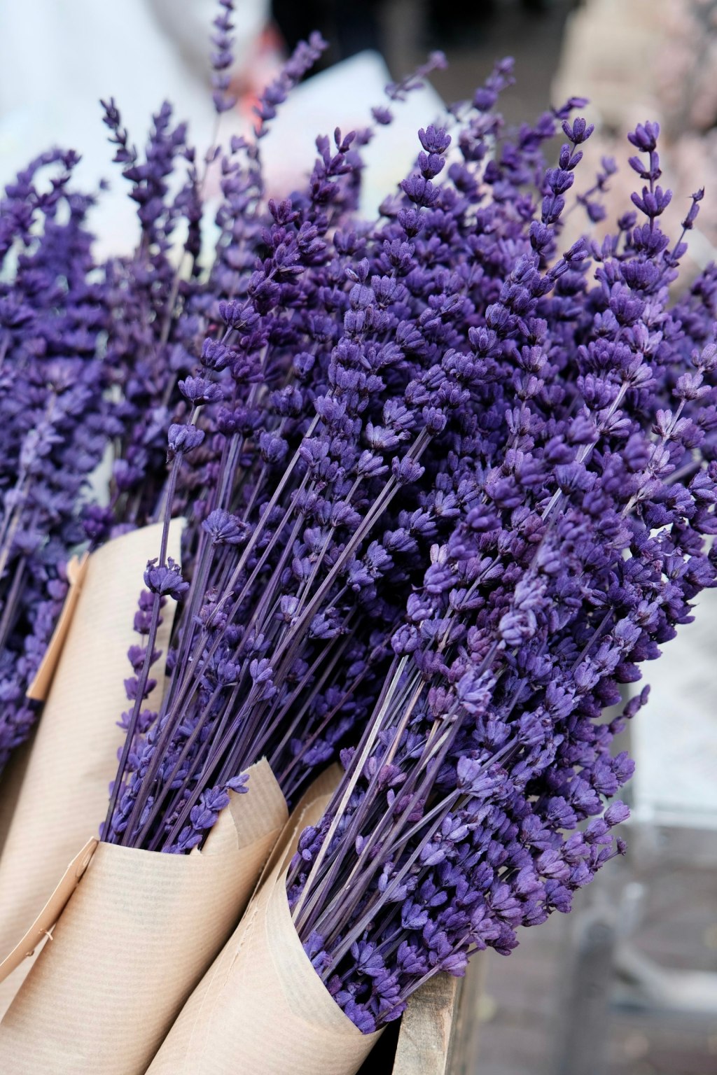 How to make a spell sachet: a bunch of purple lavender flowers in a basket